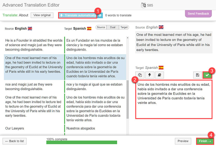 Advanced Translation Editor