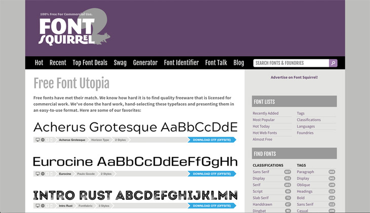 Font Squirrel Screenshot Themify Custom Fonts