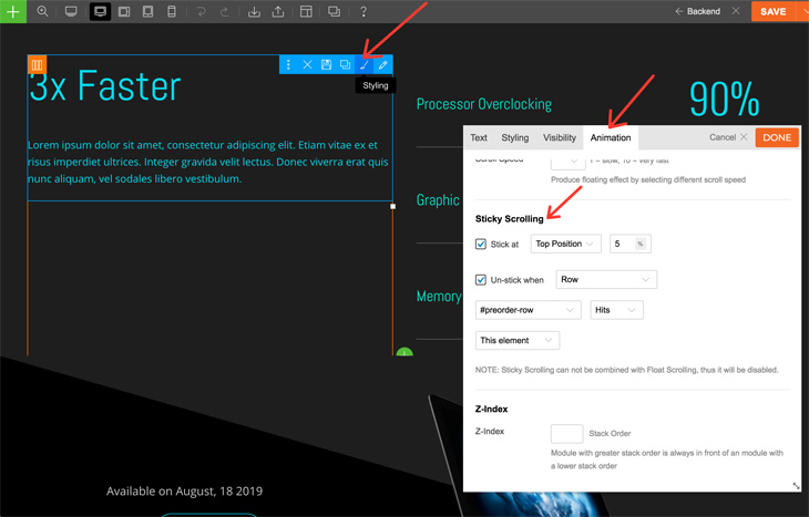 Themify Tutorial How to Make a Sticky Scrolling Layout