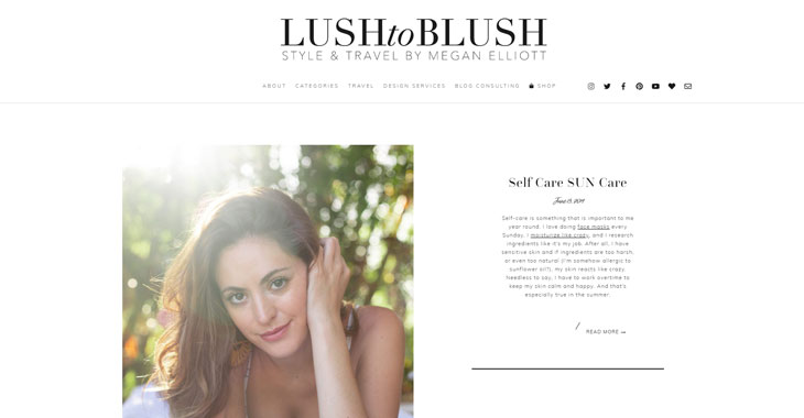 Lush to Blush Themify Lifestyle Blog screenshot