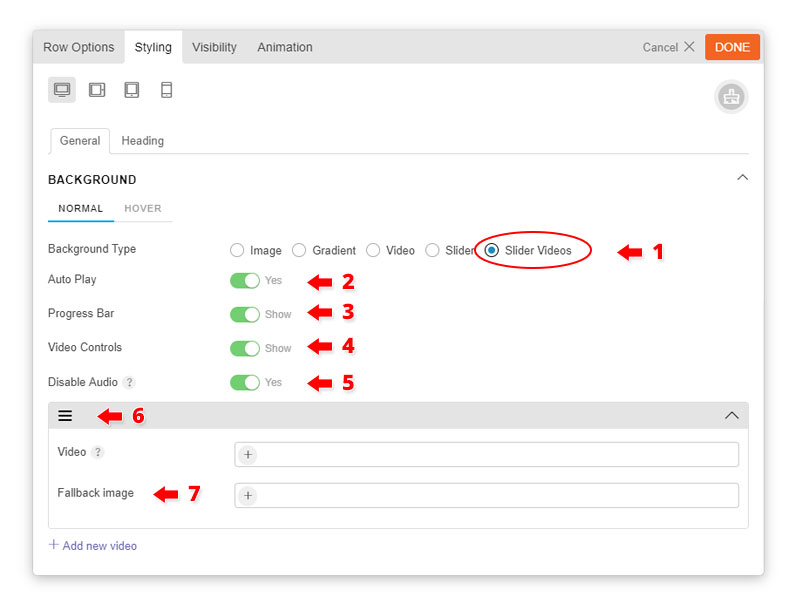 documentation image for the BG Video Slider Builder addon