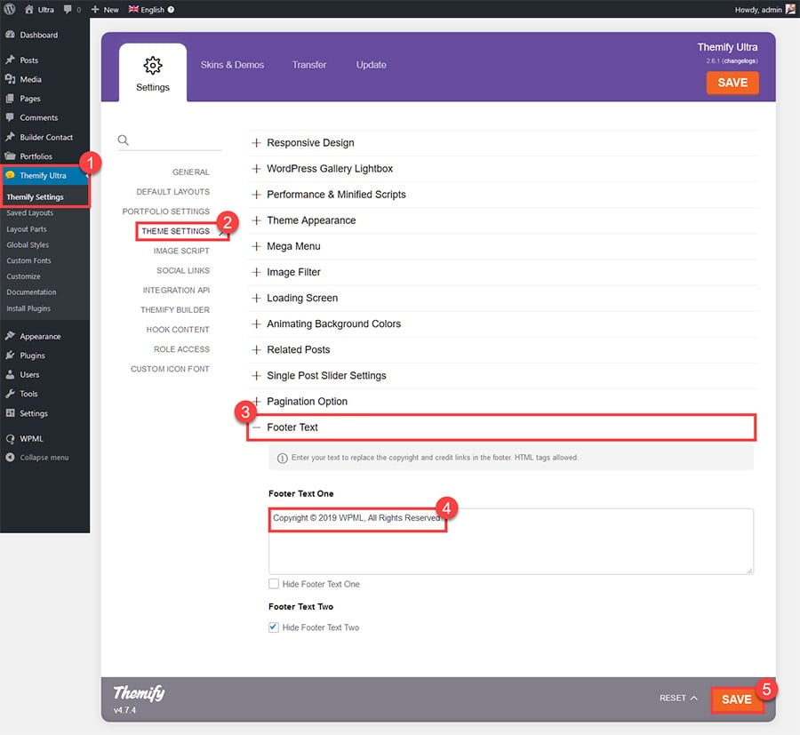 Themify Settings