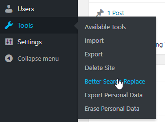 Better Search Menu option