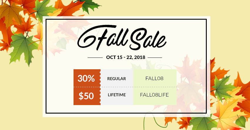 30% OFF Fall Sale 2018