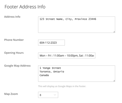 Footer Address