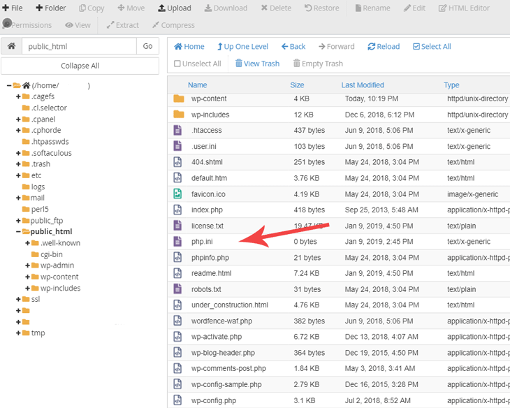 PHP.ini file location